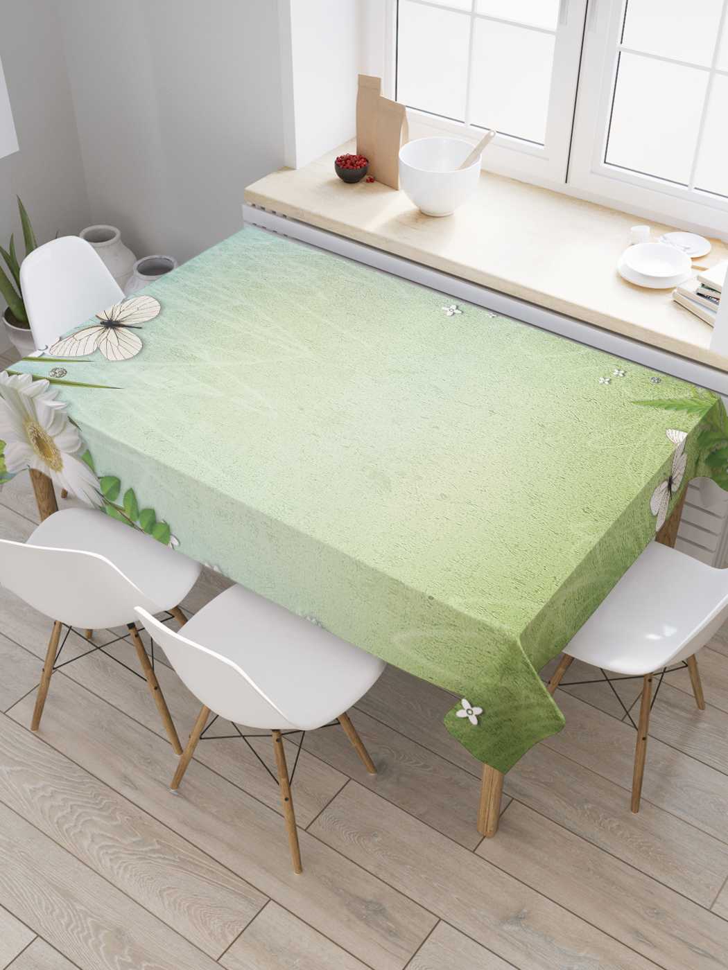 

Скатерть прямоугольная JoyArty "Бабочки и гербера" из сатена, 120x145 см, Оранжевый, Бабочки и гербера