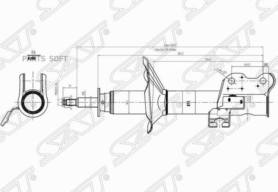 

Стойка Передняя Nissan Ad/Presea/Pulsar/Sentra/Sunny/Wingroad 90-96 Lh Sat Арт. St-54303-4