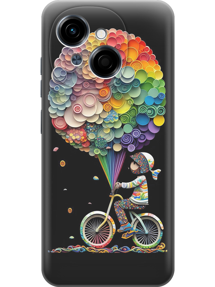 

Силиконовый чехол на Tecno Spark Go 1 / Pop 9 с принтом матовый черный 869560, Черный;белый;красный, 786716922