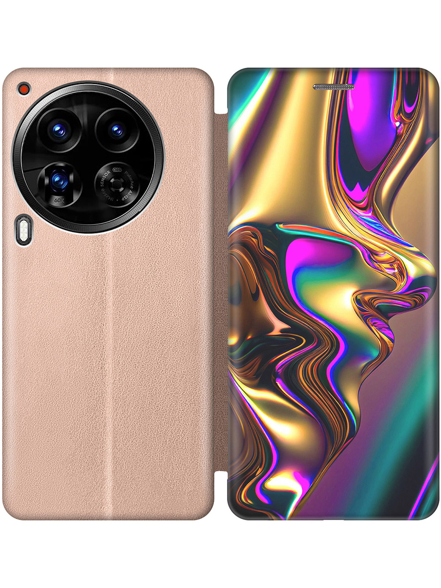 

Чехол-книжка на Tecno Camon 30 Premier 5g с принтом "Золотистая абстракция" золотой, 782633031