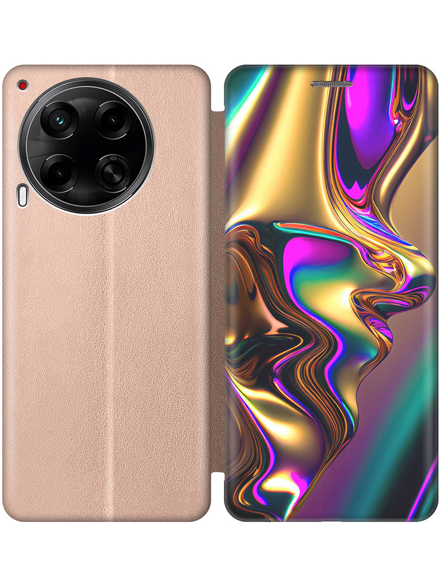 

Чехол-книжка на Tecno Camon 30 4g / 30 5g с принтом "Золотистая абстракция" золотой, Золотистый;фиолетовый, 782632431