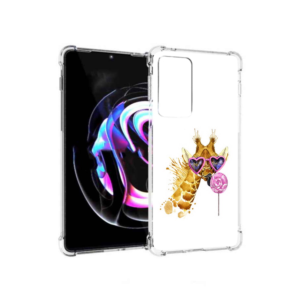 

Чехол MyPads Tocco для Motorola Moto Edge 20 Pro акварельный жираф (PT227063.364.217), Прозрачный, Tocco