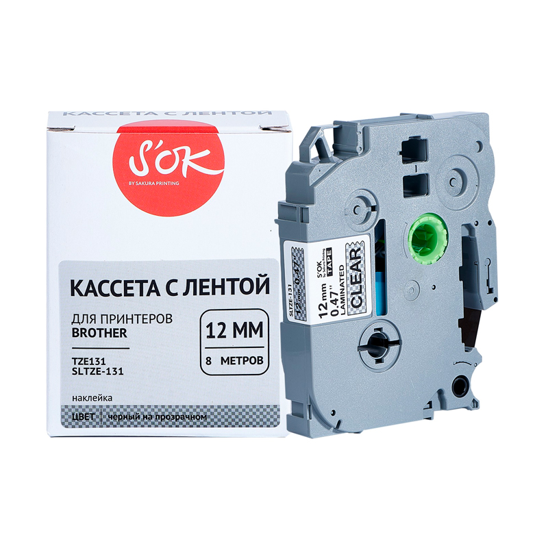 

Ленточный картридж для ленточных принтеров SAKURA (SLTZE131) прозрачный, совместимый