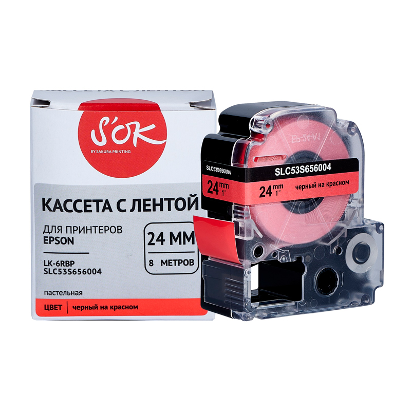 

Ленточный картридж для ленточных принтеров SAKURA (SLC53S656004) красный, совместимый