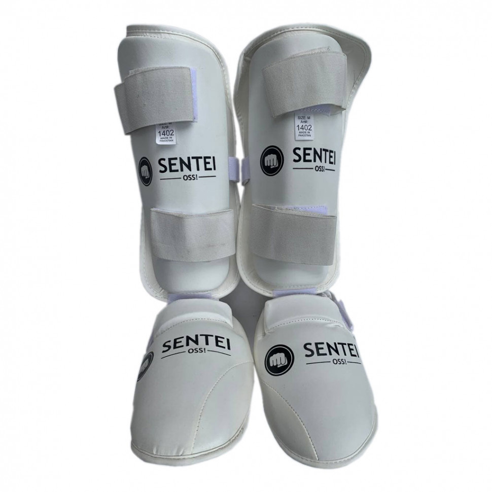 

Защита голени Best Sport Sentei 1402, белый, XS, Защита голени и стопы для каратэ SENTEI, ПУ #1402 (белый, XS (26-28) детский)