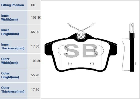 

Тормозные колодки Sangsin brake задние SP1881