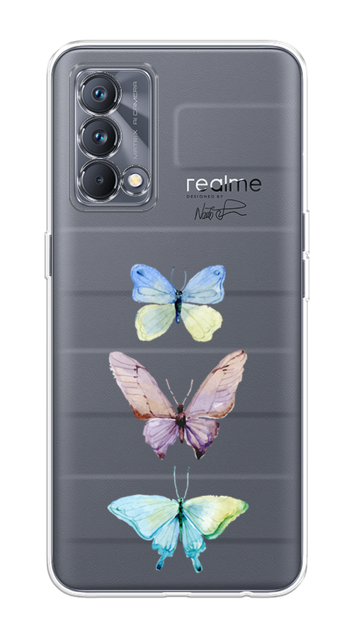 

Чехол на Realme GT Master Edition "Акварельные бабочки", Бирюзовый;розовый, 2510450-1