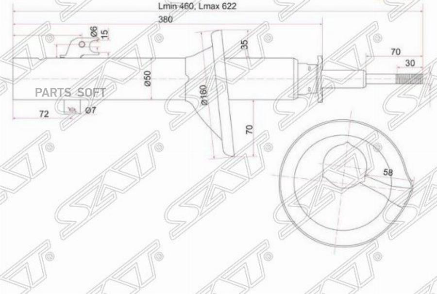 

Стойка передняя honda stepwgn/s-mx 96-02 lh SAT ST51606S47014
