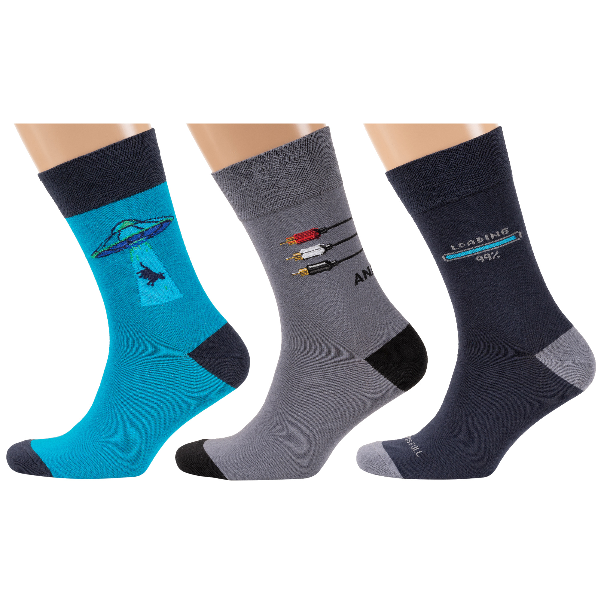 фото Комплект носков мужских moscowsocksclub msk3-м45 разноцветных 29