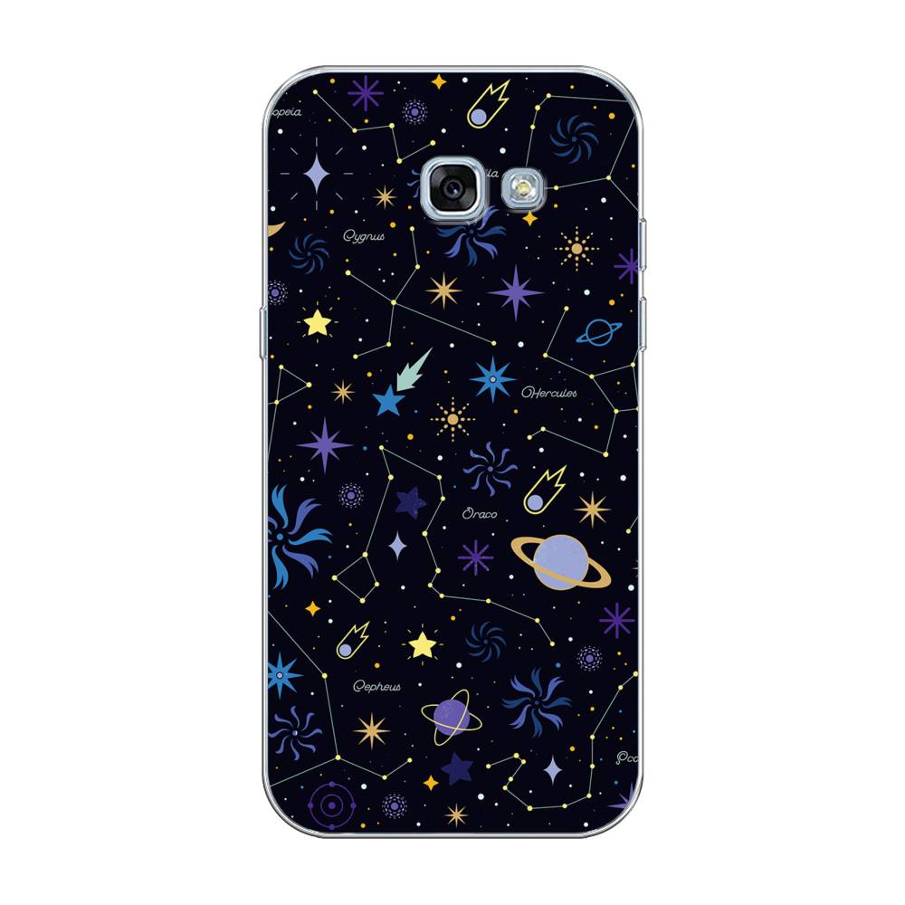 

Чехол на Samsung Galaxy A3 2017 "Цветной космос", Желтый, 20350-2