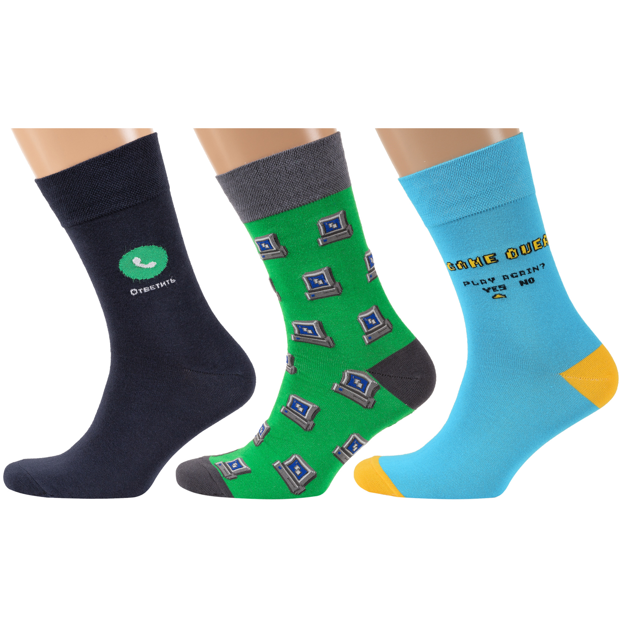 фото Комплект носков мужских moscowsocksclub msk3-м45 разноцветных 29