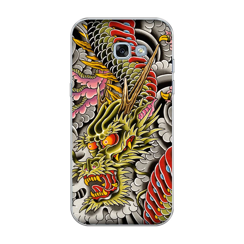 

Чехол на Samsung Galaxy A3 2017 "Японский дракон", Желтый;розовый;красный, 20350-4