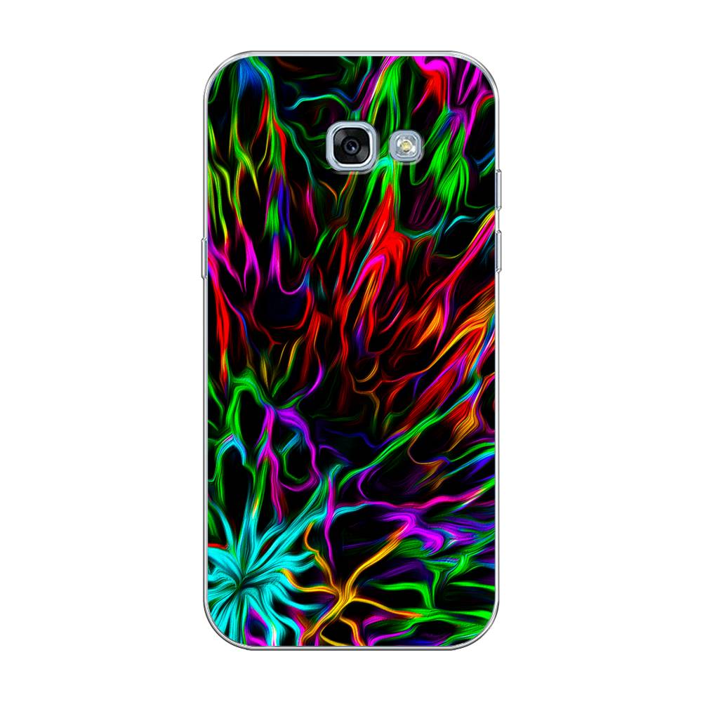 

Чехол на Samsung Galaxy A3 2017 "Разноцветные разводы", Голубой;зеленый;оранжевый, 20350-3