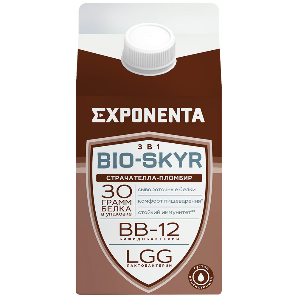 Напиток Exponenta BIO-SKYR 3в1 кисломолочный обезжиренный страчателла-пломбир 500 г