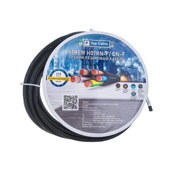 Силовой гибкий кабель H07RN-F 2x1,5 Top Cable XTREM 10 метров 3002001MR10RU