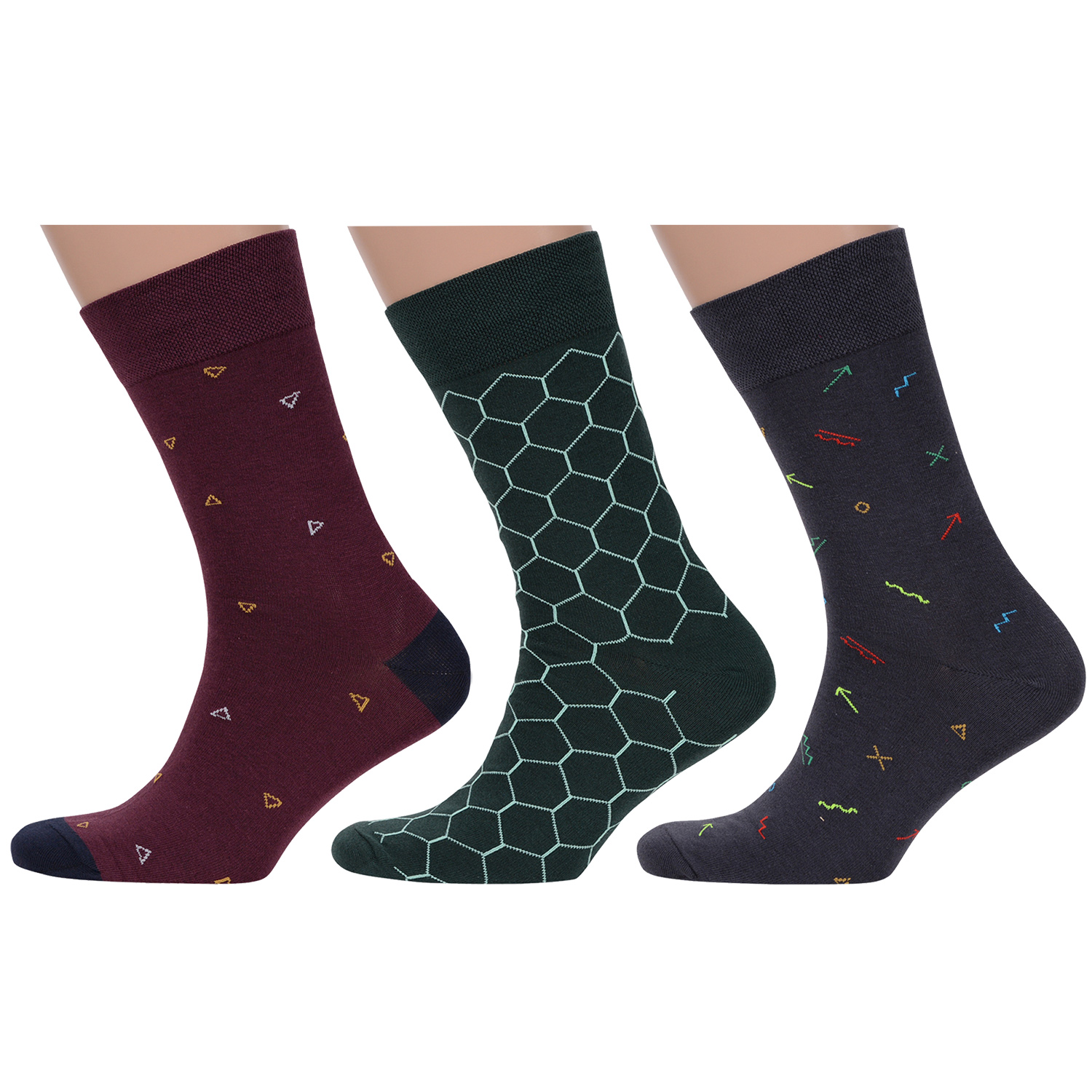 фото Комплект носков мужских moscowsocksclub msk3-м39 разноцветных 29