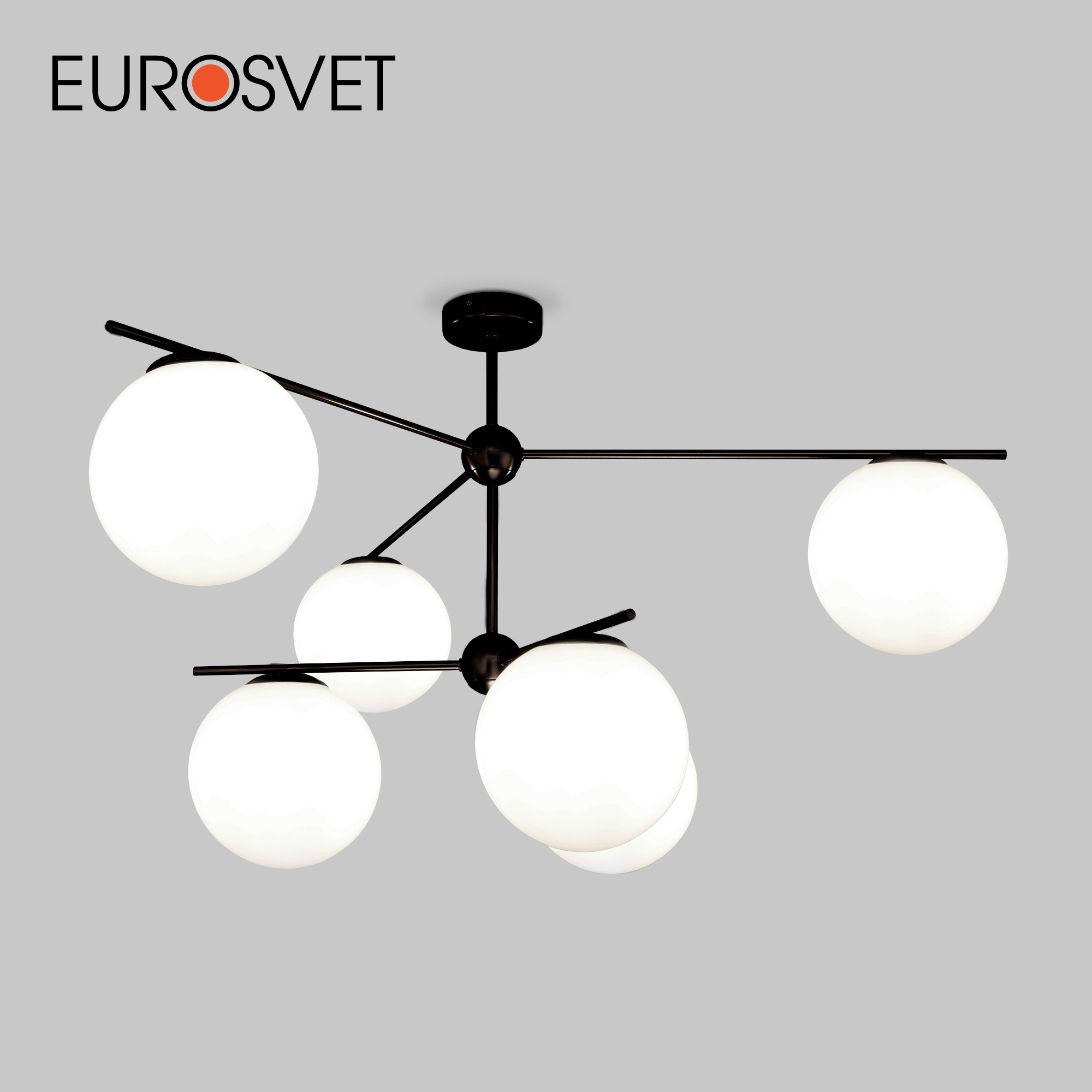 

Потолочная люстра на шесть стеклянных плафонов Eurosvet Marbella 60147/6 E14 черный, Marbella