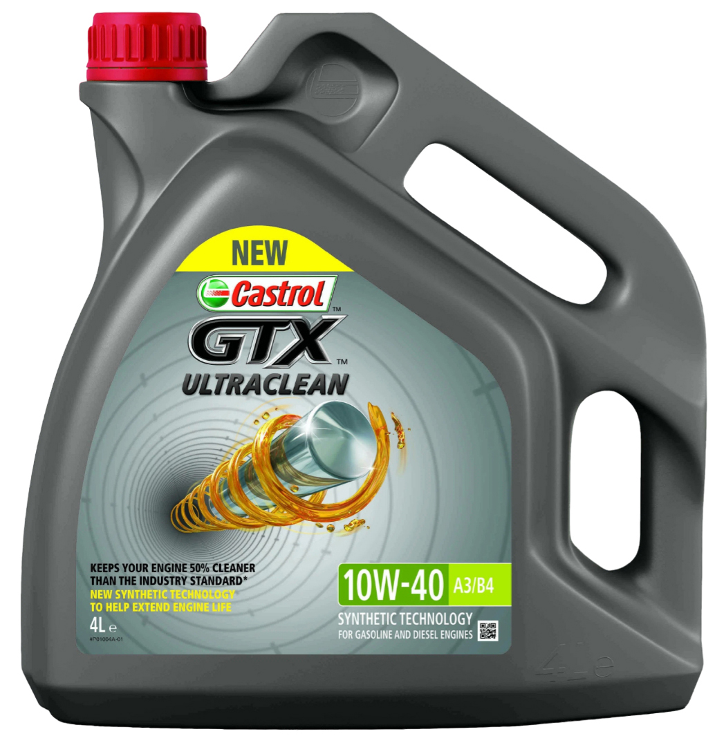 фото Castrol моторное масло castrol gtx ultraclean a3/b4 10w-40 полусинтетическое 4 л 15a4e1