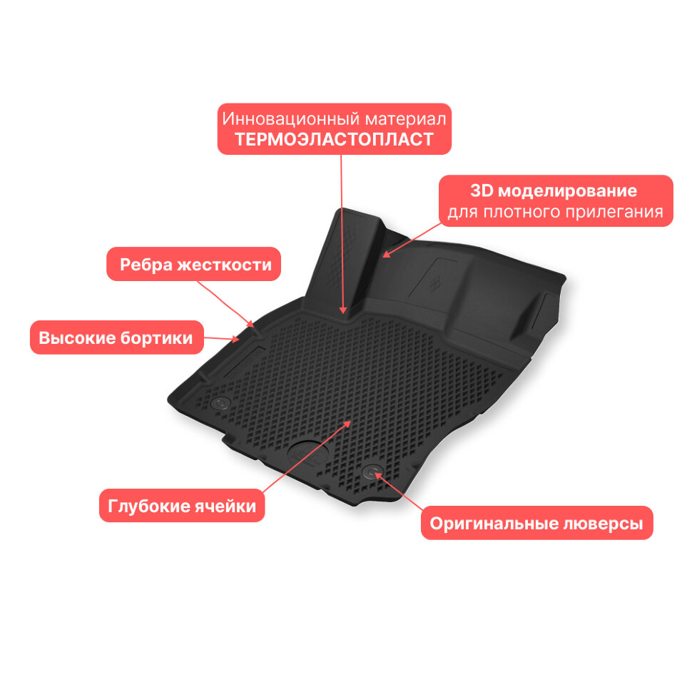 Коврик в багажник Delform Tank 300 (2021-2024) EVA 3D Premium черный