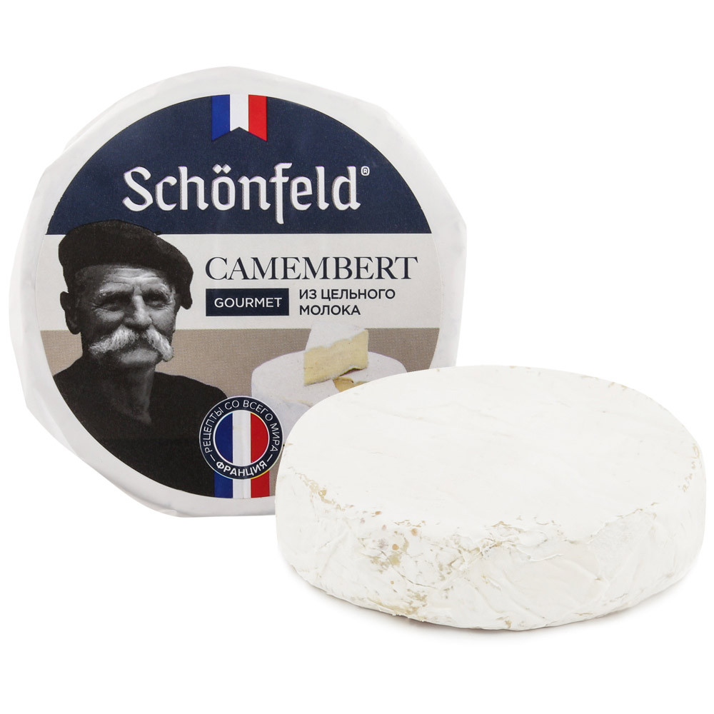 фото Сыр мягкий schonfeld camembert gourmet с белой плесенью 55% 125 г