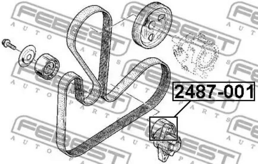 

Ролик натяжной комплект febest 2487-001