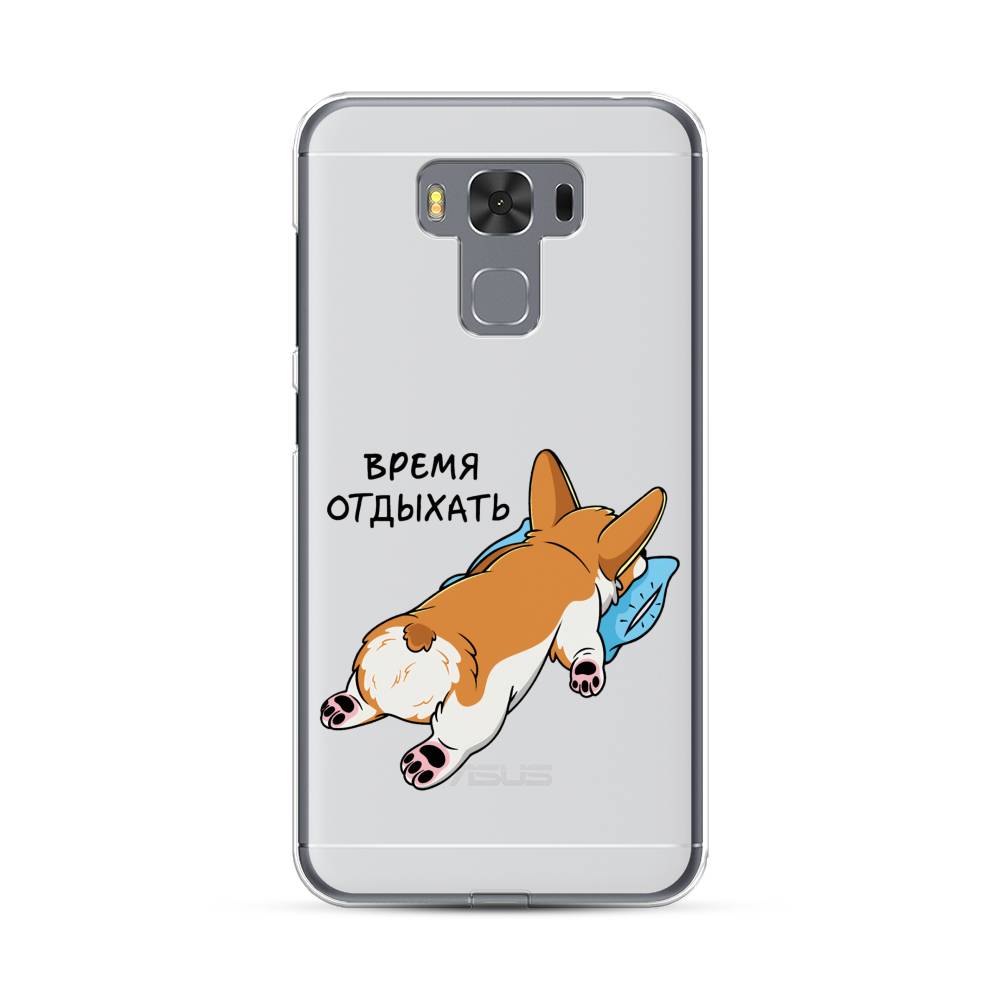 

Чехол на Asus Zenfone 3 Max ZC553KL "Корги отдыхает", Черный;коричневый;голубой, 40950-1