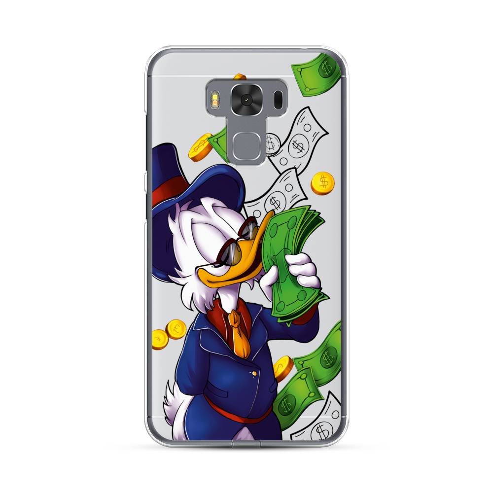 

Чехол на Asus Zenfone 3 Max ZC553KL "Scrooge McDuck with Money", Синий;зеленый;белый, 40950-6