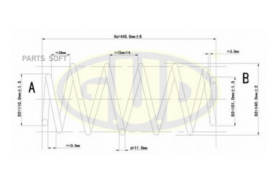 

Пружина Подвески G.U.D. Gcs015632