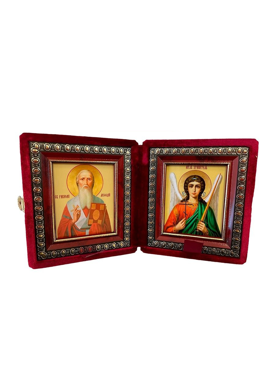 

Икона Складень Мефодий, Равноапостольный и Ангел Хранитель