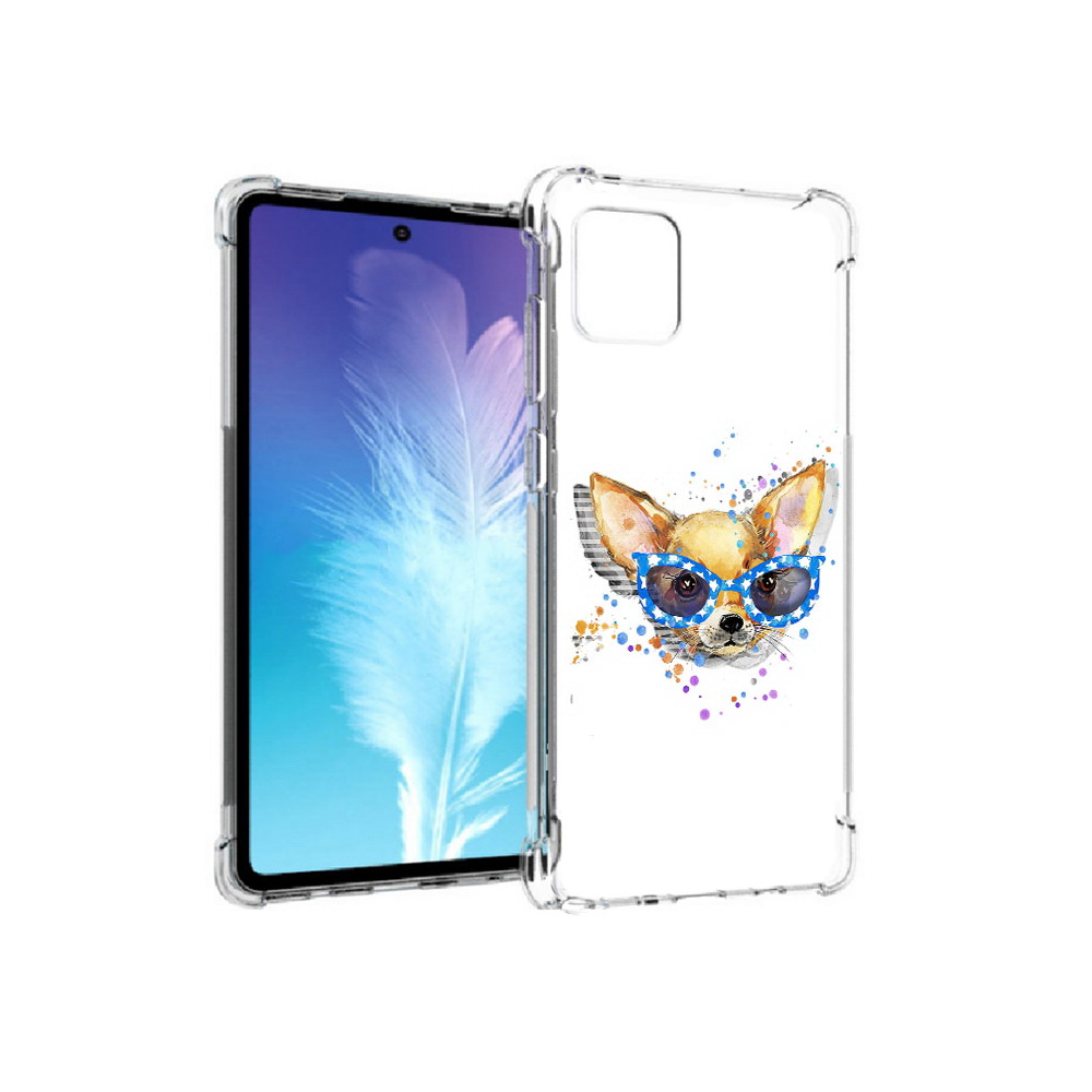 

Чехол MyPads Tocco для Samsung Galaxy Note 10 Lite чихуа-хуа в очках (PT142413.491.691), Прозрачный, Tocco