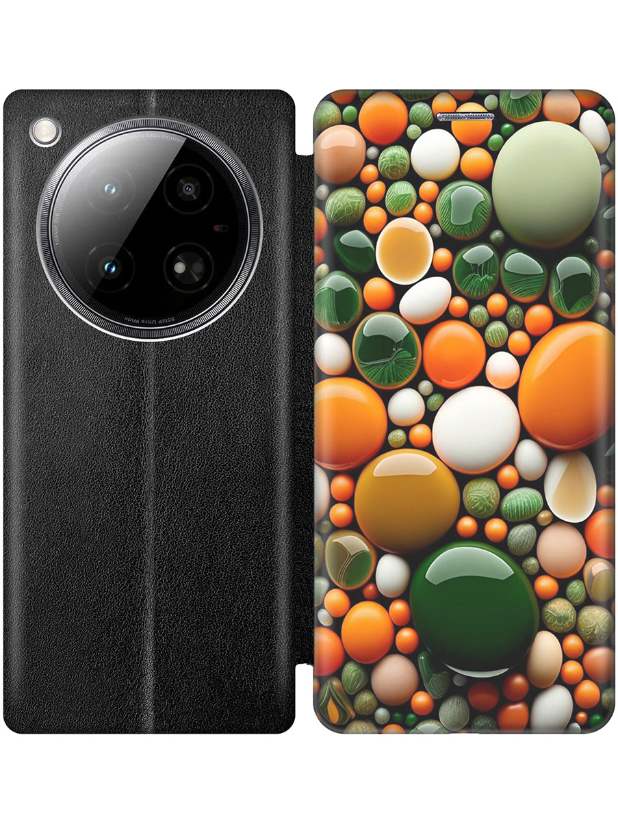 

Чехол-книжка на Infinix Zero 40 4G с принтом "Оранжевые и зеленые камушки" черный, Черный;оранжевый;зеленый, 786722341