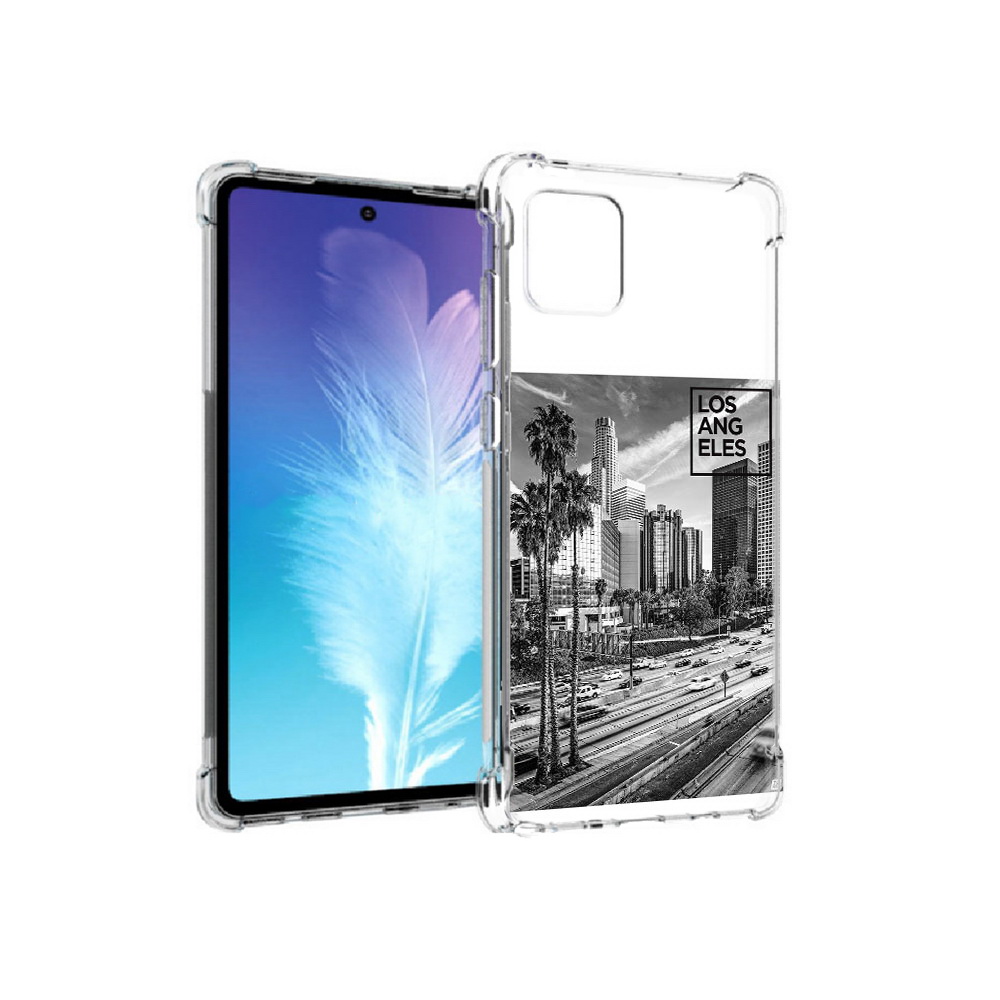 

Чехол MyPads Tocco для Samsung Galaxy Note 10 Lite черно белый лос анджелес, Прозрачный, Tocco
