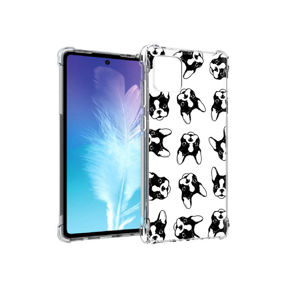 

Чехол MyPads Tocco для Samsung Galaxy Note 10 Lite черно белые собачки (PT142413.491.683), Прозрачный, Tocco