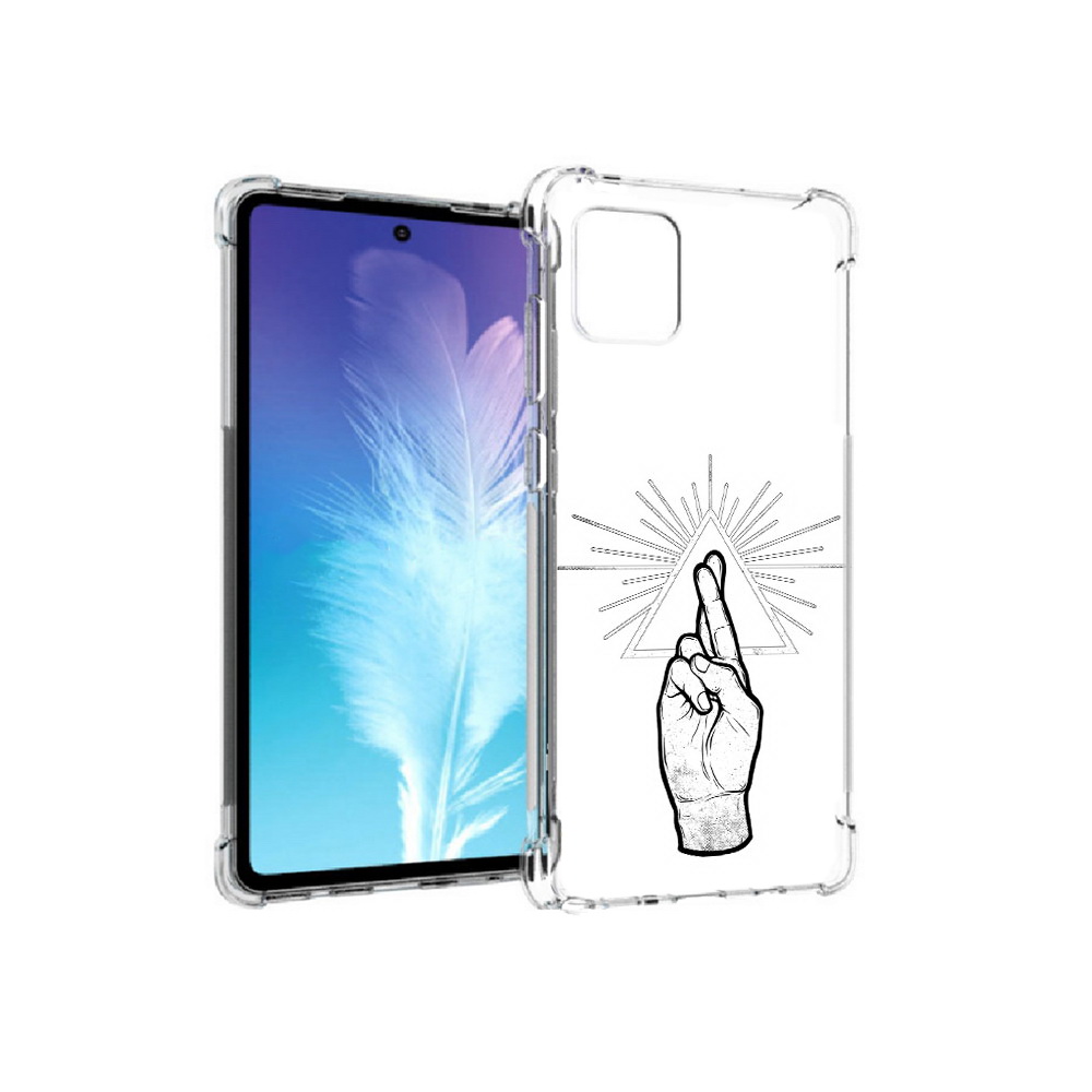 

Чехол MyPads Tocco для Samsung Galaxy Note 10 Lite черно белая рука (PT142413.491.681), Прозрачный, Tocco