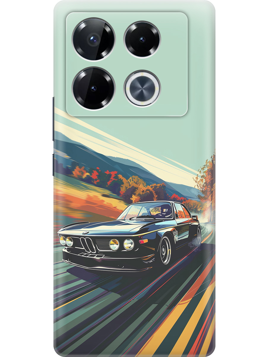 

Силиконовый чехол на Infinix Note 40 Pro / 40 Pro 5g / 40 Pro+ 5g с принтом "Гоночный BMW", Прозрачный;оранжевый;черный, 782627085