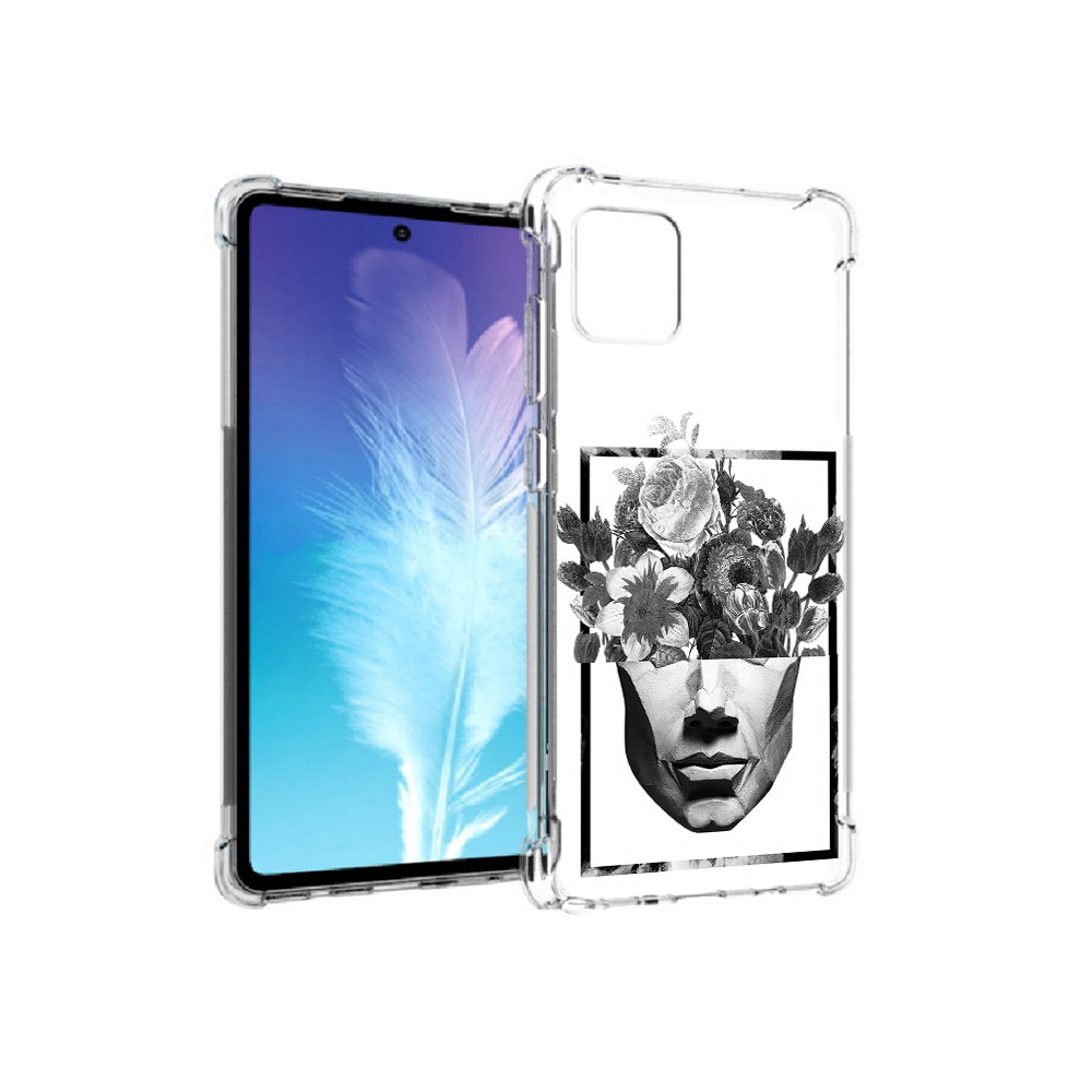 

Чехол MyPads Tocco для Samsung Galaxy Note 10 Lite черно белая ваза в абстракции, Прозрачный, Tocco