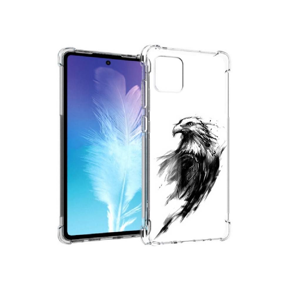 

Чехол MyPads Tocco для Samsung Galaxy Note 10 Lite чб птица (PT142413.491.670), Прозрачный, Tocco