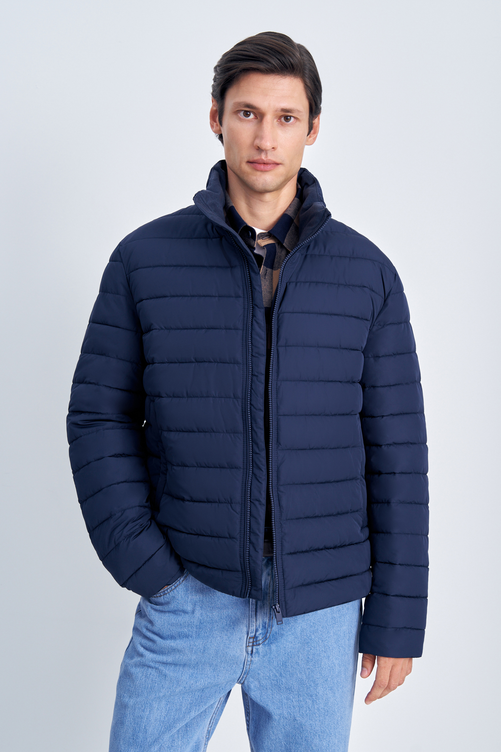 

Куртка мужская Finn Flare FAE21082 синяя 2XL, Синий, FAE21082