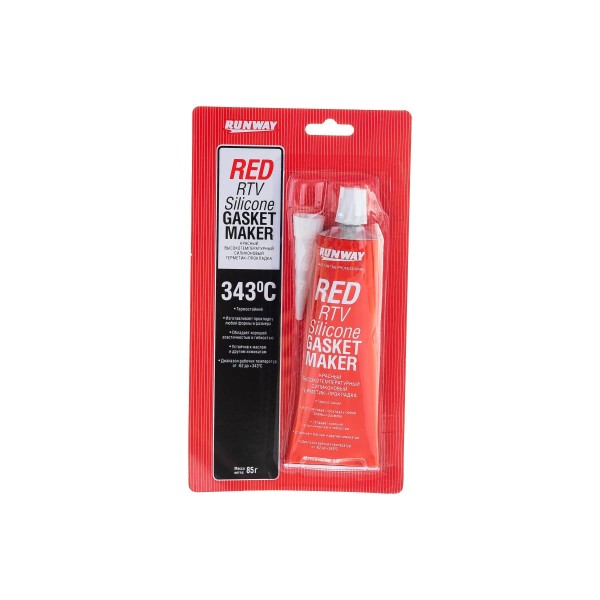 

Силиконовый высокотемпературный герметик RUNWAY RW8500 красный, 85 г 54977