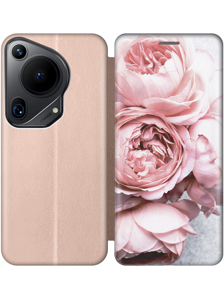

Чехол-книжка на Huawei Pura 70 Ultra с принтом "Нежность" золотой, Золотистый;белый;зеленый;розовый, 782625821