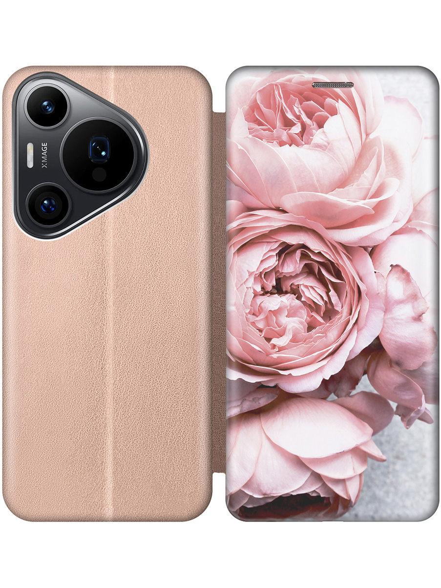 

Чехол-книжка на Huawei Pura 70 Pro / 70 Pro+ с принтом "Нежность" золотой, Золотистый;белый;зеленый;розовый, 782625221