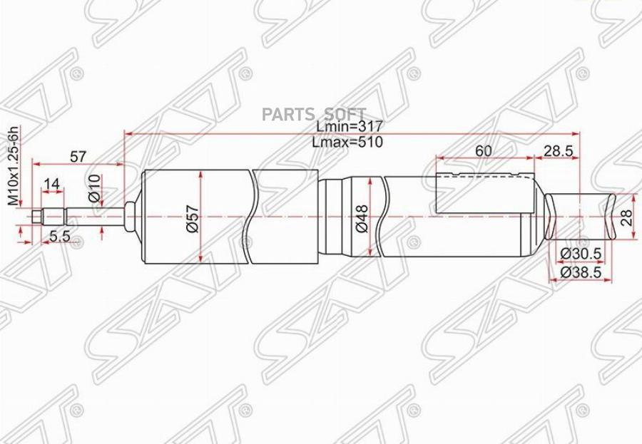 Амортизатор задний toyota land cruiser prado 90/4runner/surf/hilux 95-02 lh=rh