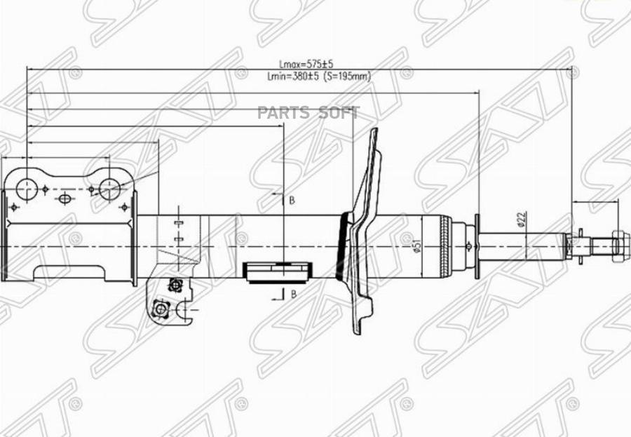 

Стойка передняя toyota ipsum/picnic/avensis verso 01-09 lh SAT ST4852049405