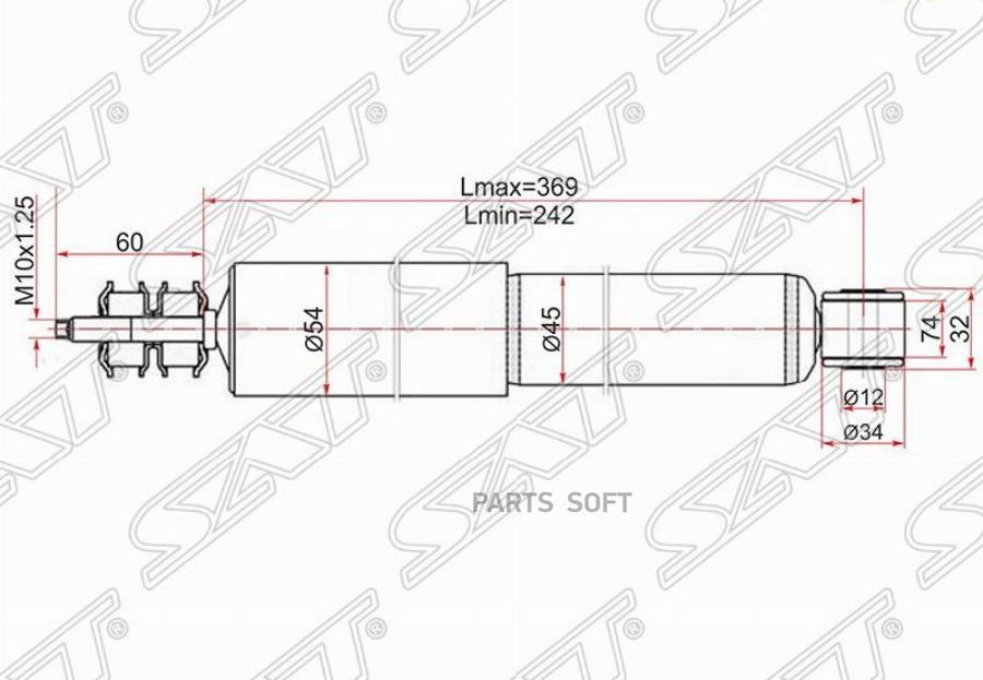 

Амортизатор Передний Toyota Granvia/Grand Hiace/Regius/Touring Hiace Lh=Rh Sat Арт. St-485