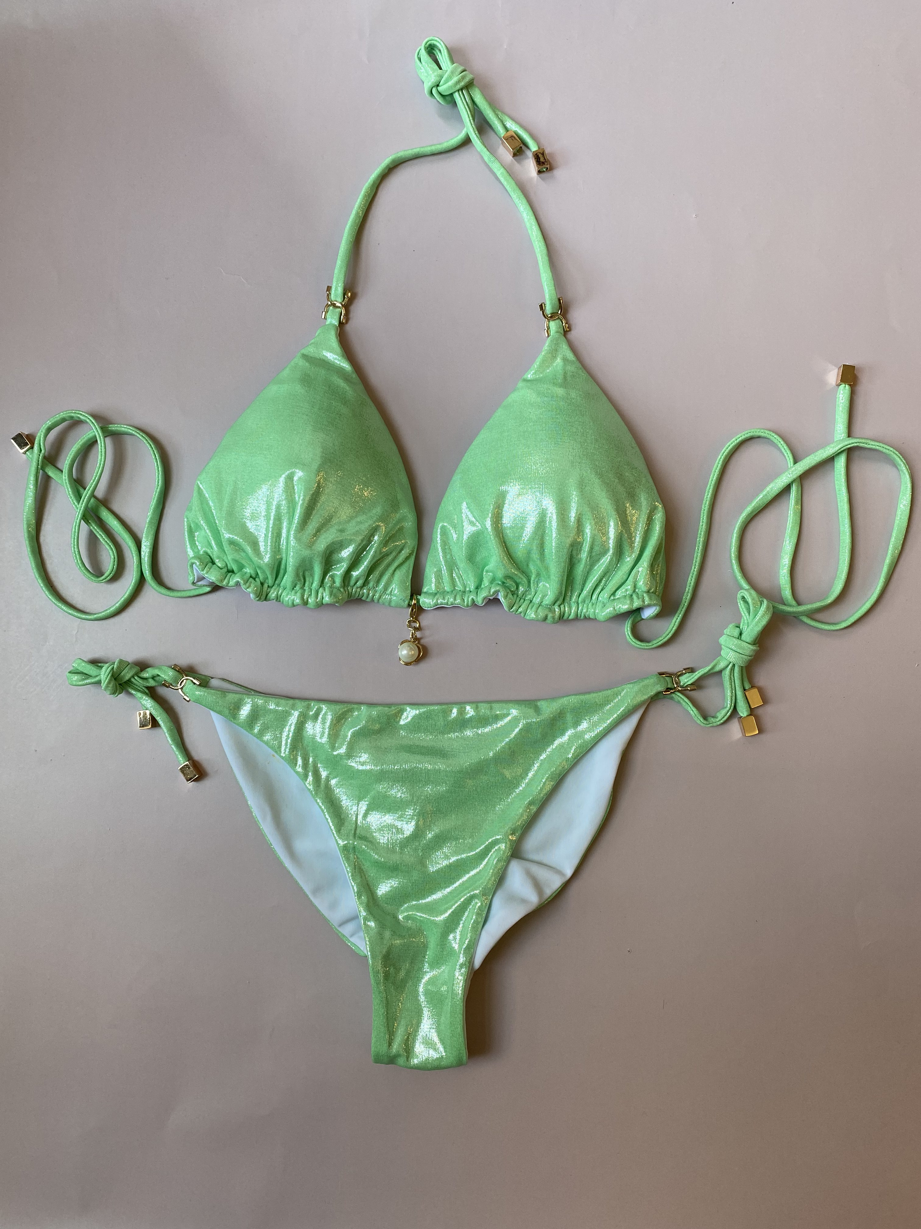 

Купальник раздельный женский Balibikini Дана перламутр зеленый XS, Дана перламутр