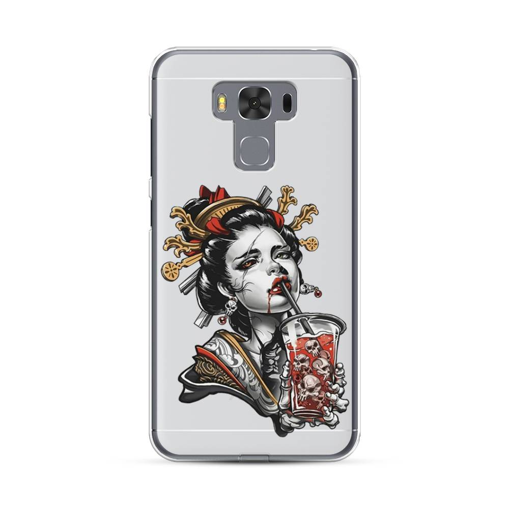 

Чехол на Asus Zenfone 3 Max ZC553KL "Опасная гейша", Красный;черный;серый, 40950-4