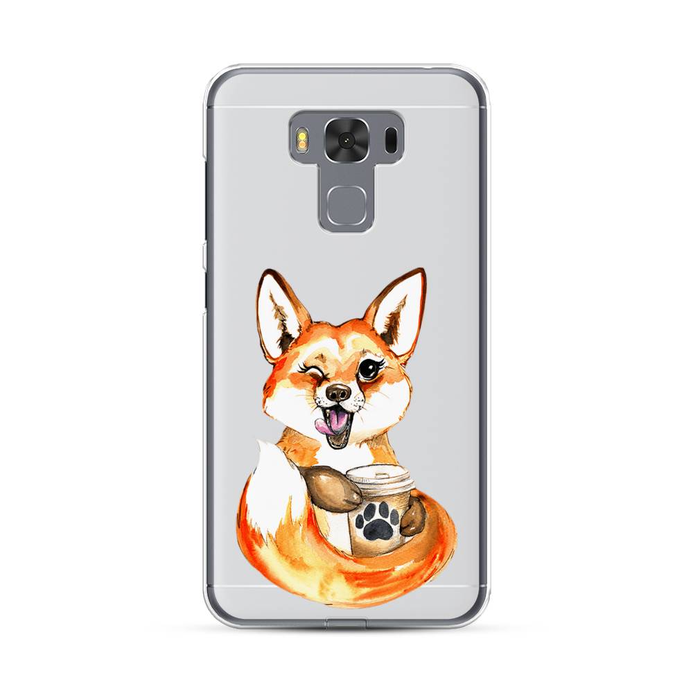 

Чехол Case Place 40950-4 для Asus ZenFone 3 Max (ZC553KL) "Подмигивающая лиса с кофе", 40950-4