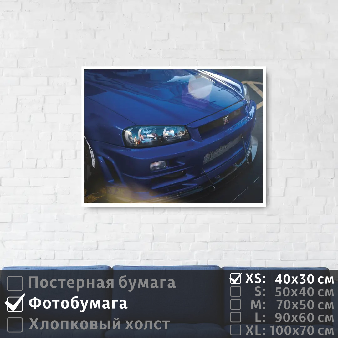 

Постер на фотобумаге ПолиЦентр Синий ниссан 40х30 см, СинийНиссан