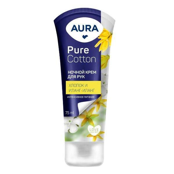 Крем для рук Aura Pure Cotton Хлопок и иланг-иланг ночной 75 мл