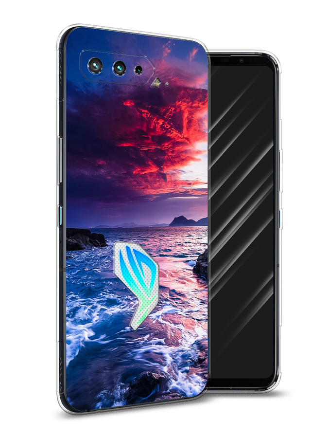 

Чехол Awog на Asus ROG Phone 5 "Волны 1", Розовый;синий, 44250-4